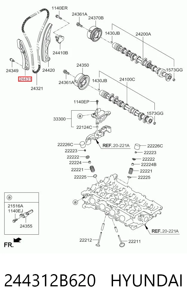 244312B620 Hyundai/Kia Заспокоювач ланцюга ГРМ