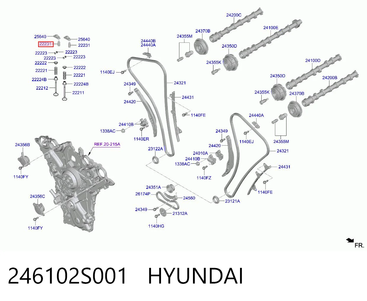 246102S001 Hyundai/Kia Гідрокомпенсатор
