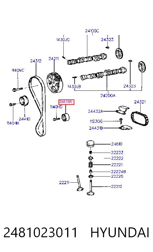 2481023011 Hyundai/Kia Паразитний провідний ролик