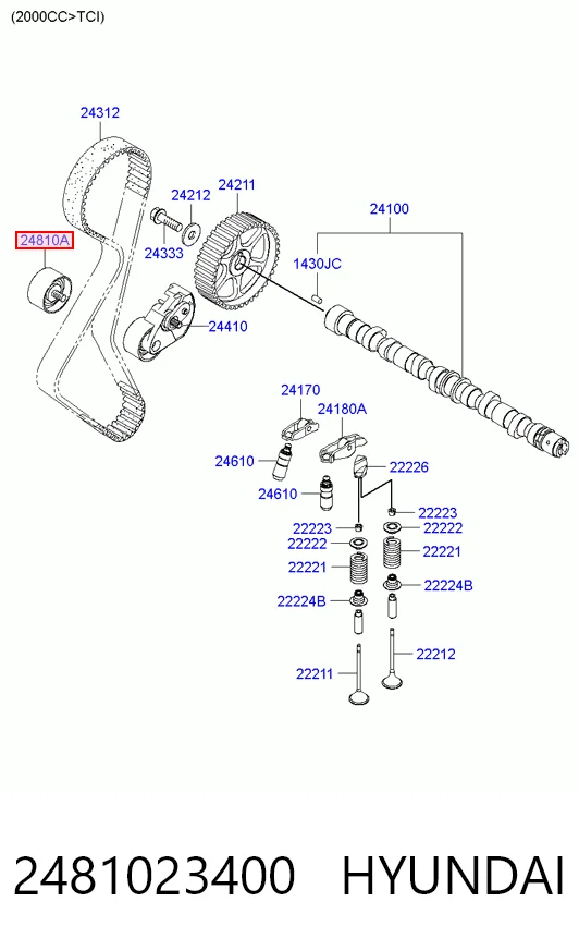 2481023400 Hyundai/Kia Паразитний провідний ролик