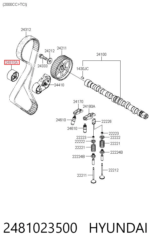 2481023500 Hyundai/Kia Паразитний провідний ролик