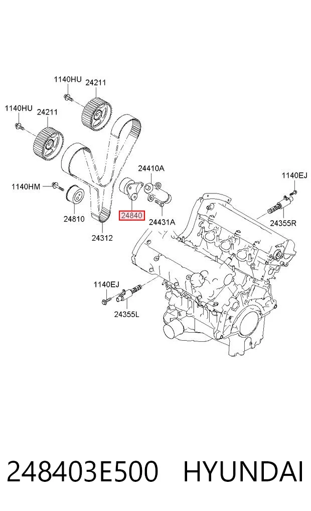248403E500 Hyundai/Kia Ролик натягувач