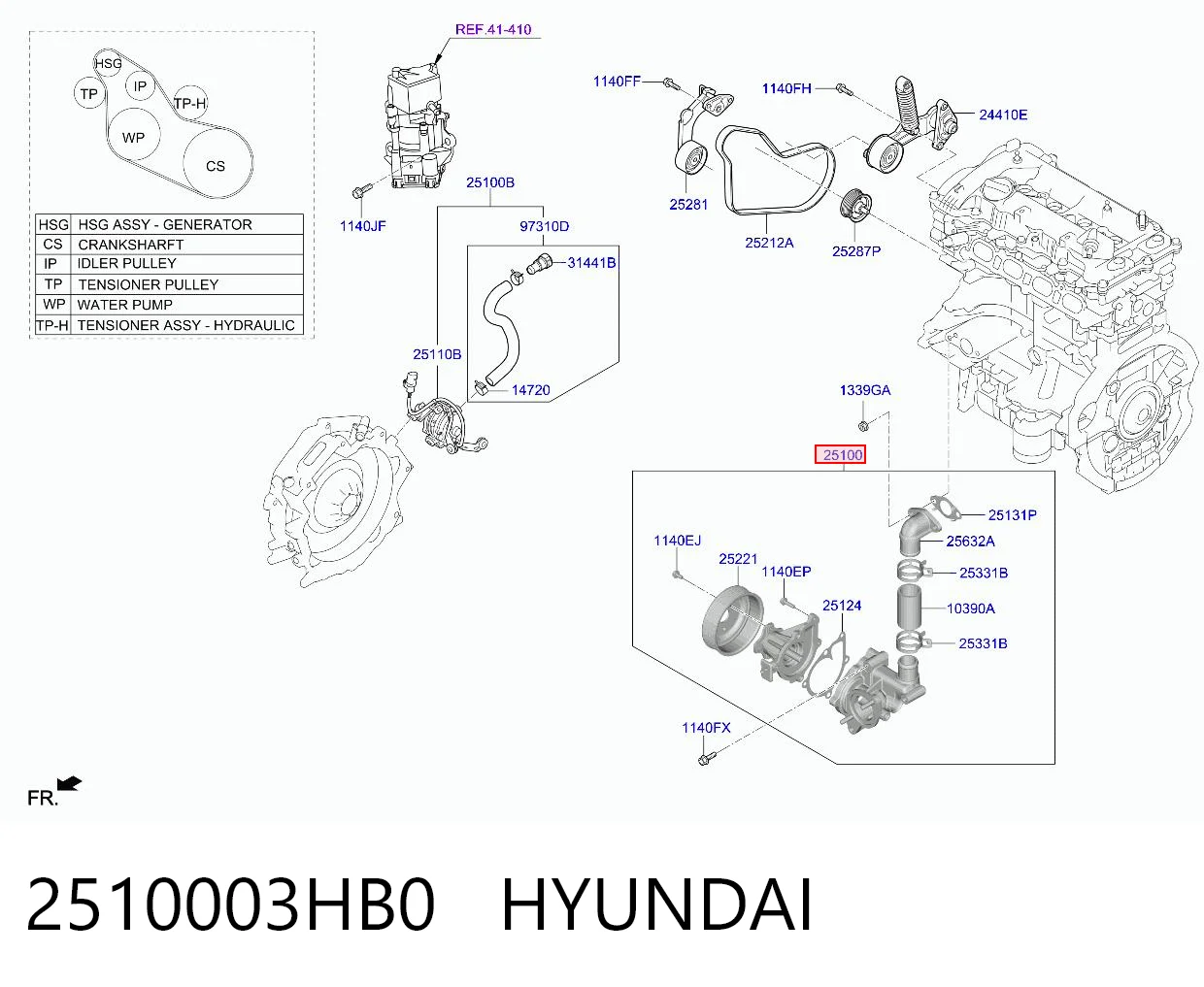 2510003HB0 Hyundai/Kia Насос охолодження