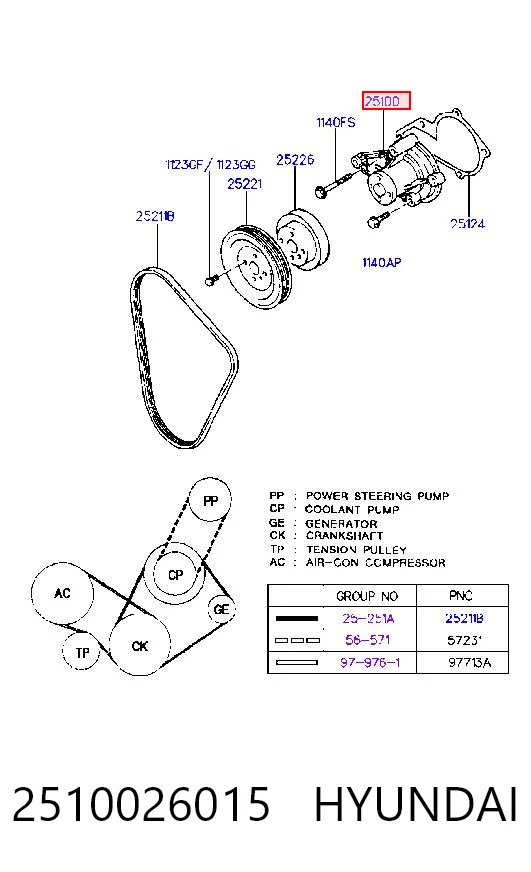 2510026015 Hyundai/Kia Насос охолодження