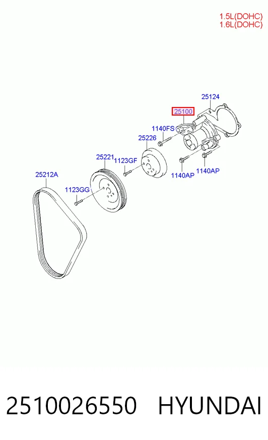 2510026550 Hyundai/Kia Насос охолодження