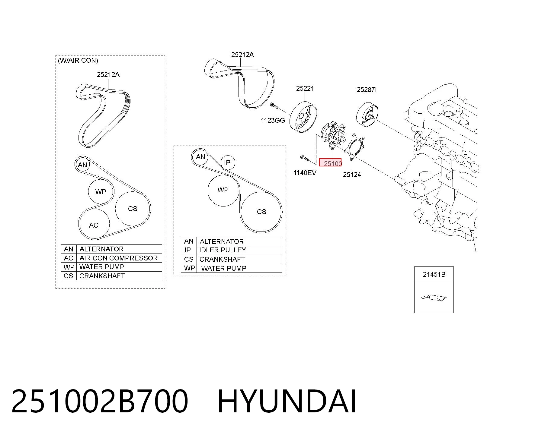 251002B700 Hyundai/Kia Насос охолодження