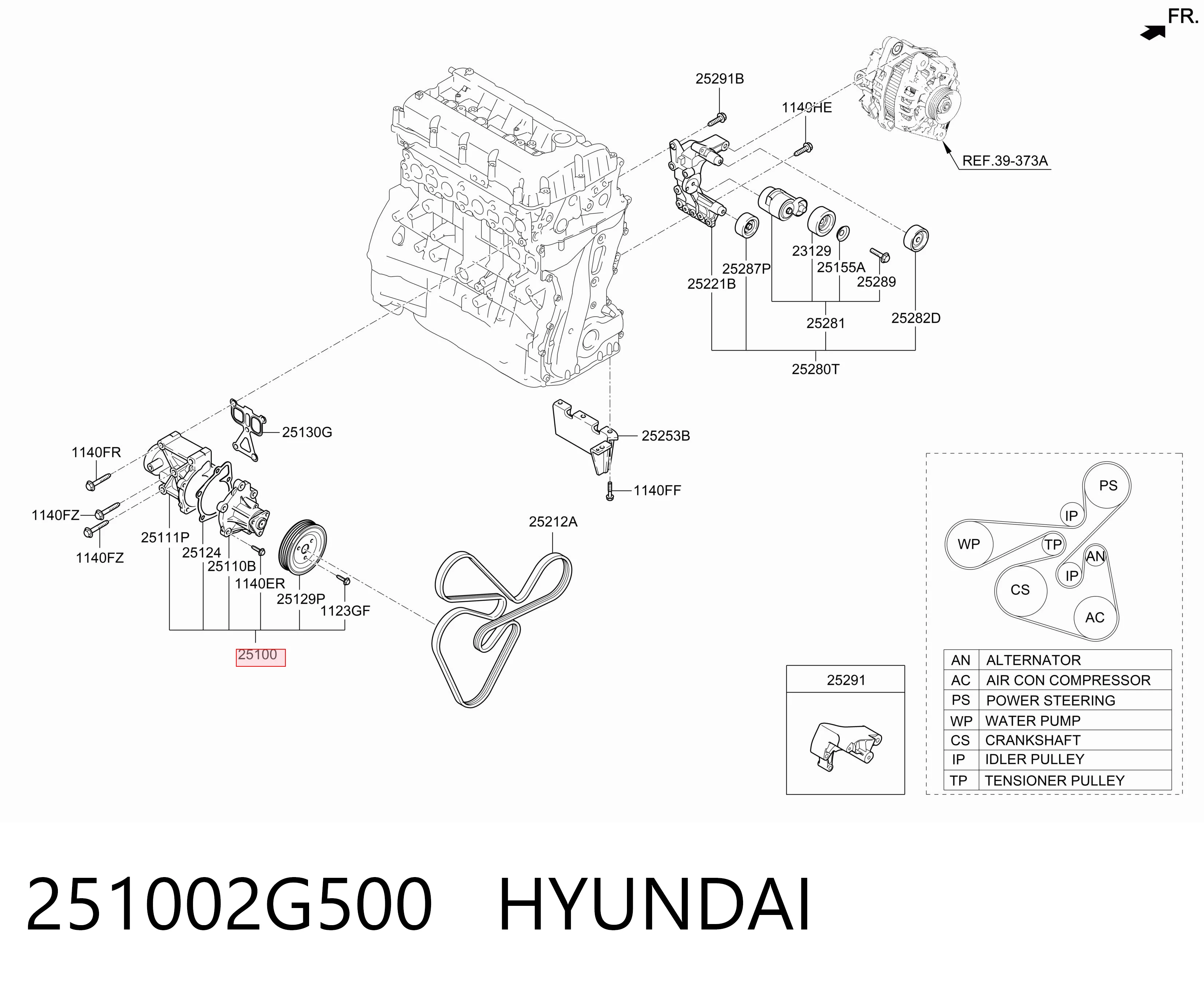 251002G500 Hyundai/Kia Помпа водяна, корпус