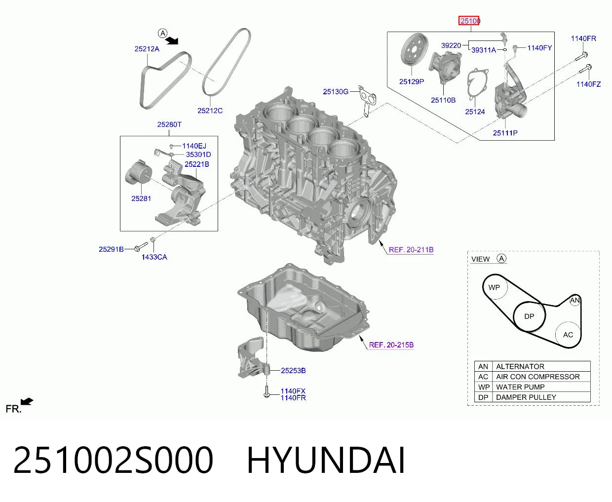 251002S000 Hyundai/Kia Насос охолодження