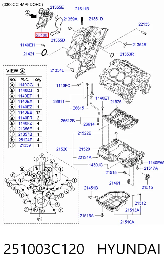 251003C120 Hyundai/Kia Насос охолодження