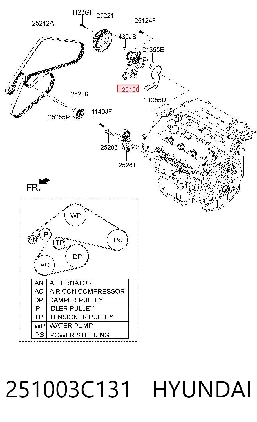 251003C131 Hyundai/Kia Насос охолодження