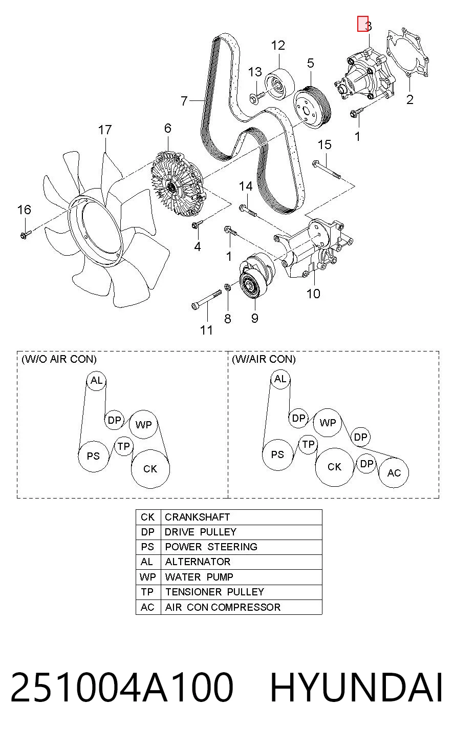 251004A100 Hyundai/Kia Насос охолодження