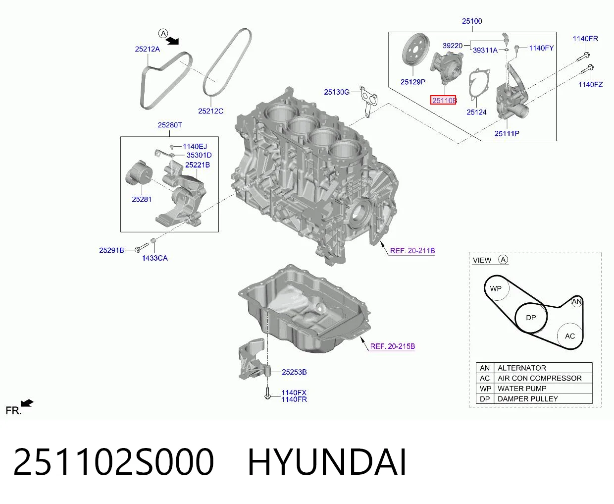 251102S000 Hyundai/Kia Насос охолодження