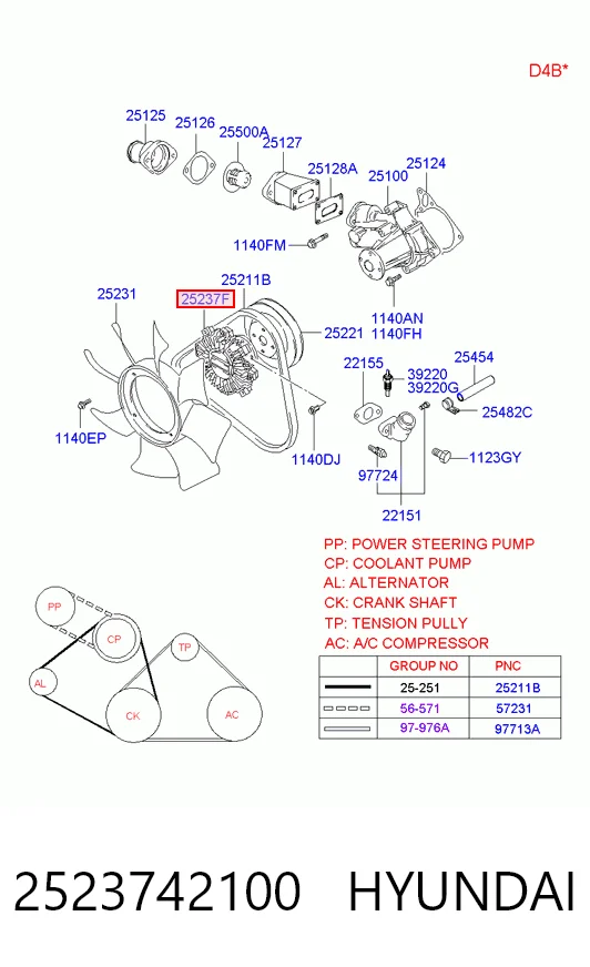 Гідромуфта приводу вентилятора на Hyundai H-1 STAREX Starex 