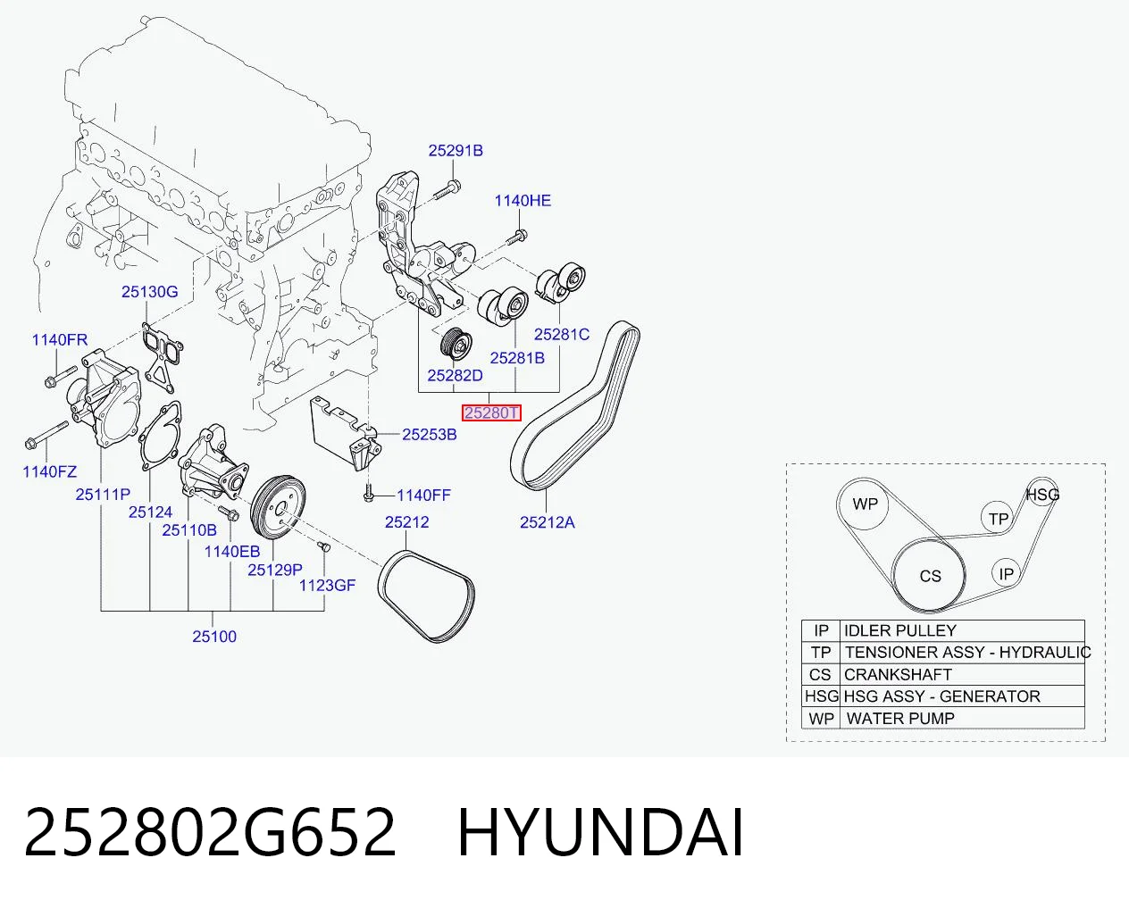 252802G652 Hyundai/Kia 