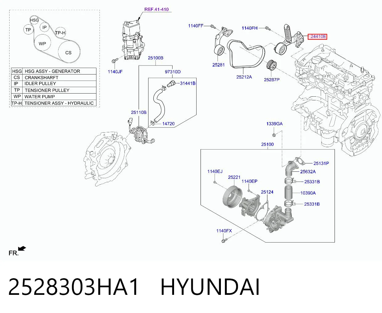 2528303HA1 Hyundai/Kia Натягувач ременя ГРМ