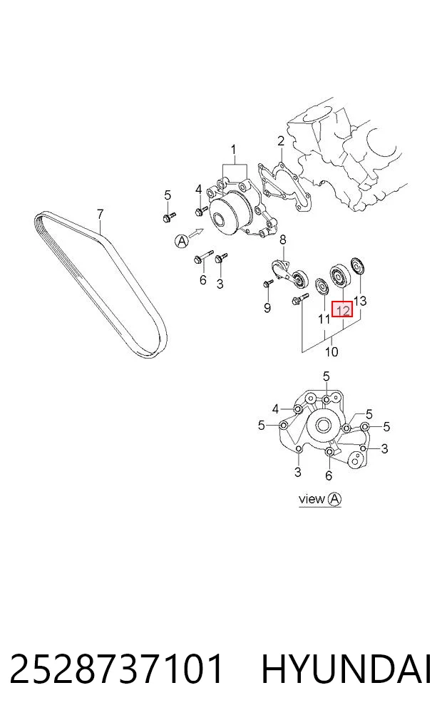 2528737101 Hyundai/Kia Ролик приводного ременя, паразитний