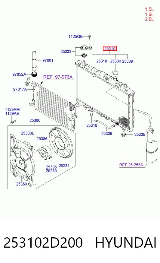 Купити HC253102D200 Mando Радіатор двигуна