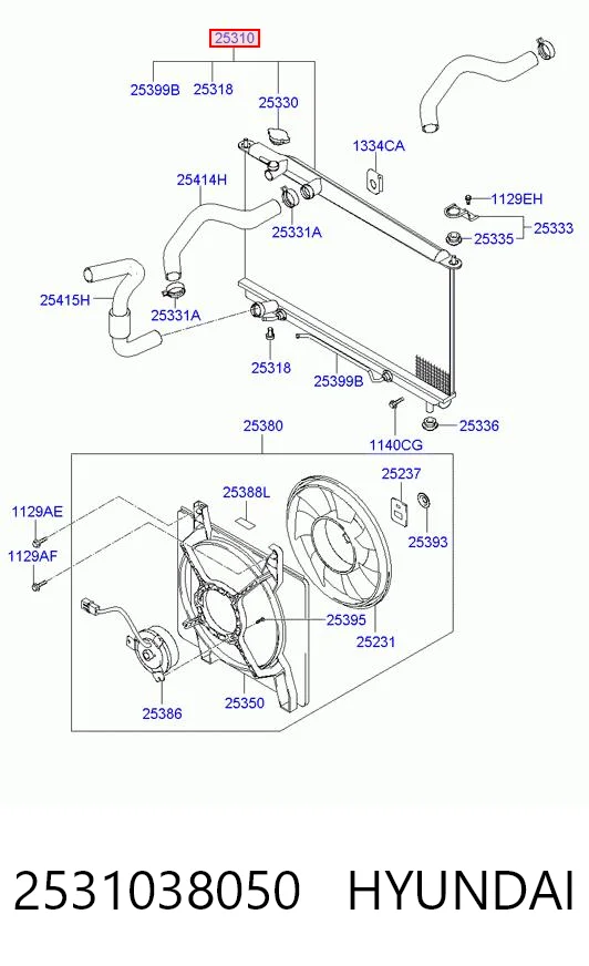 2531038050 Hyundai/Kia Радіатор охолодження двигуна