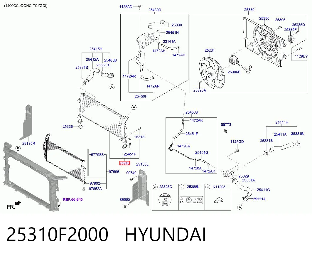 25310F2000 Hyundai/Kia Радіатор охолодження двигуна