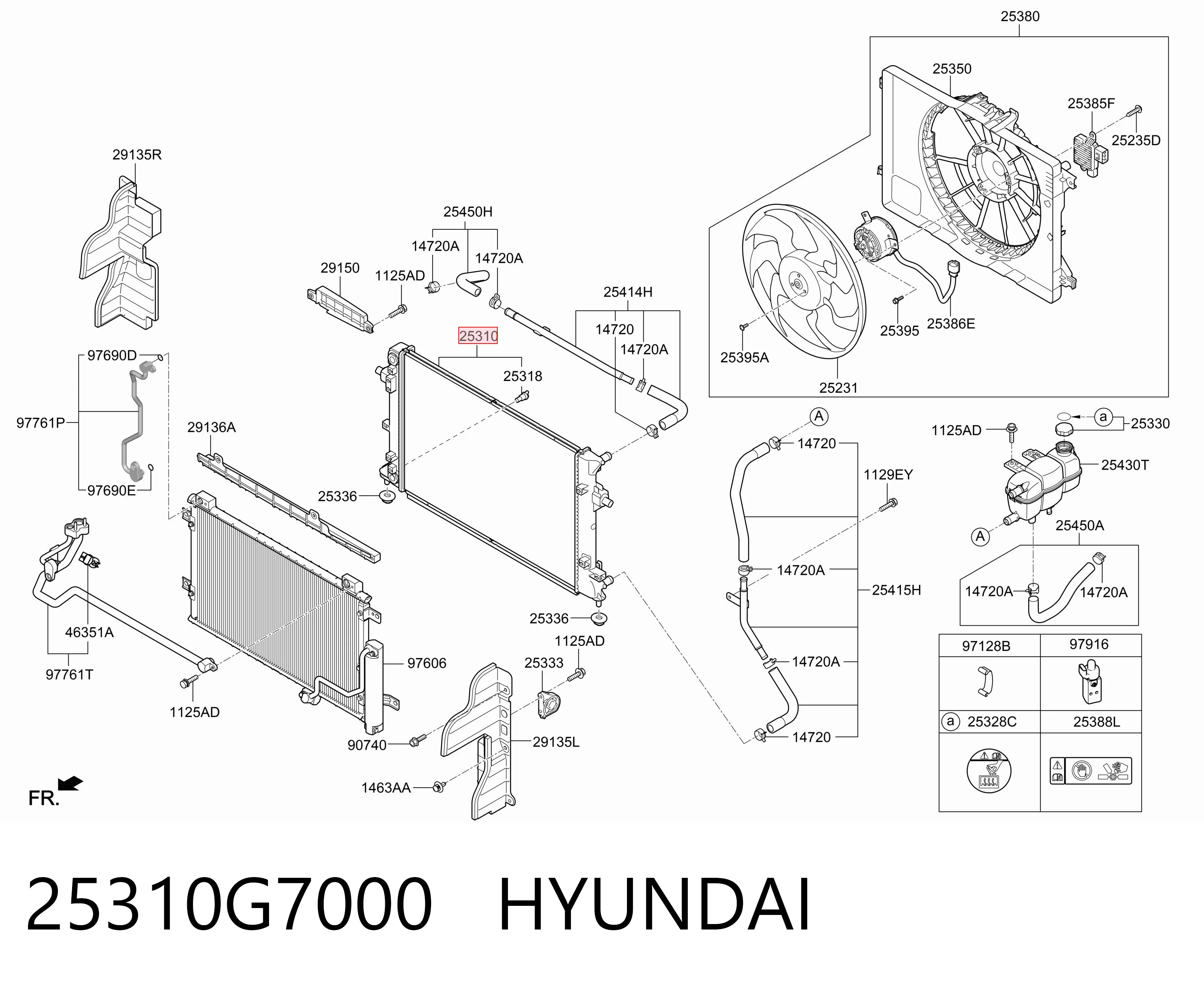 25310G7000 Hyundai/Kia Радіатор охолодження двигуна