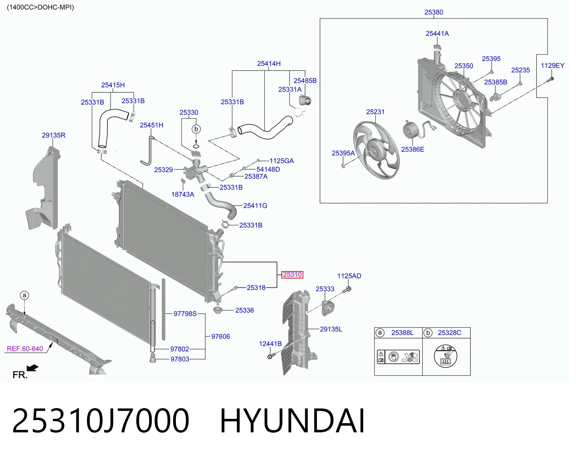 25310J7000 Hyundai/Kia Радіатор охолодження двигуна