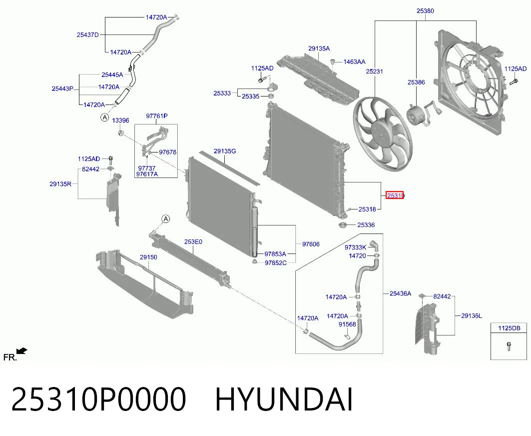 25310P0000 Hyundai/Kia Радіатор охолодження двигуна