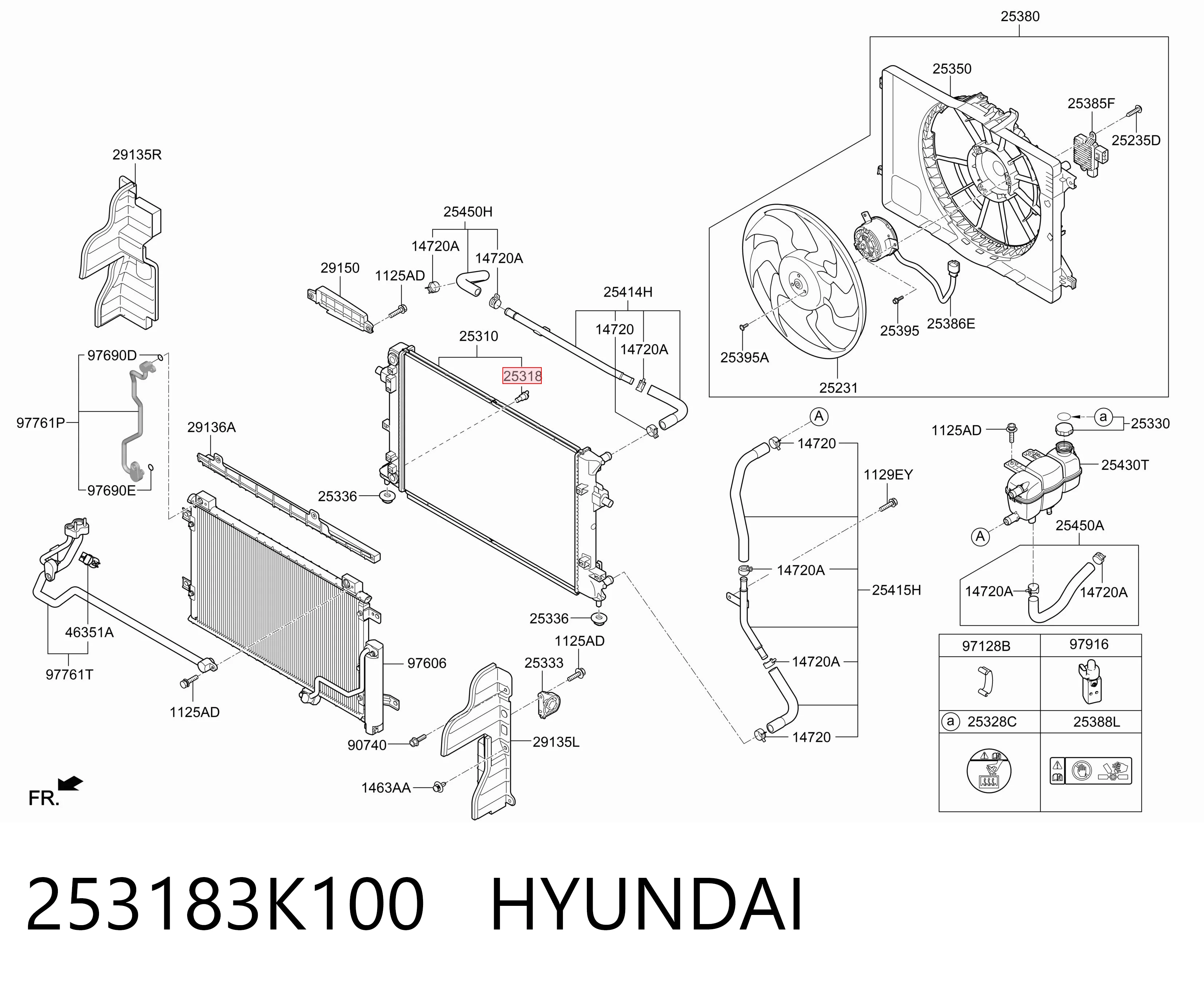 253183K100 Hyundai/Kia Кришка / пробка радіатора