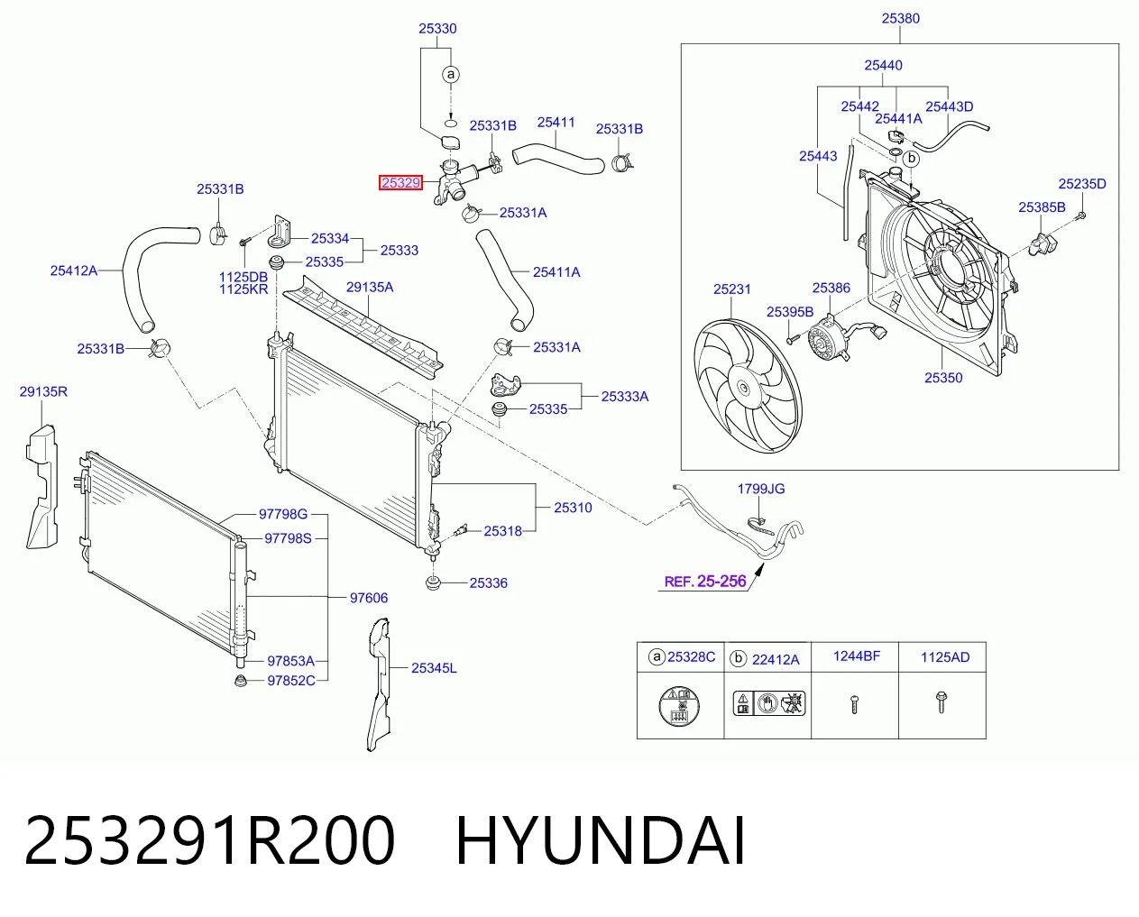 253291R200 Hyundai/Kia Водяний патрубок