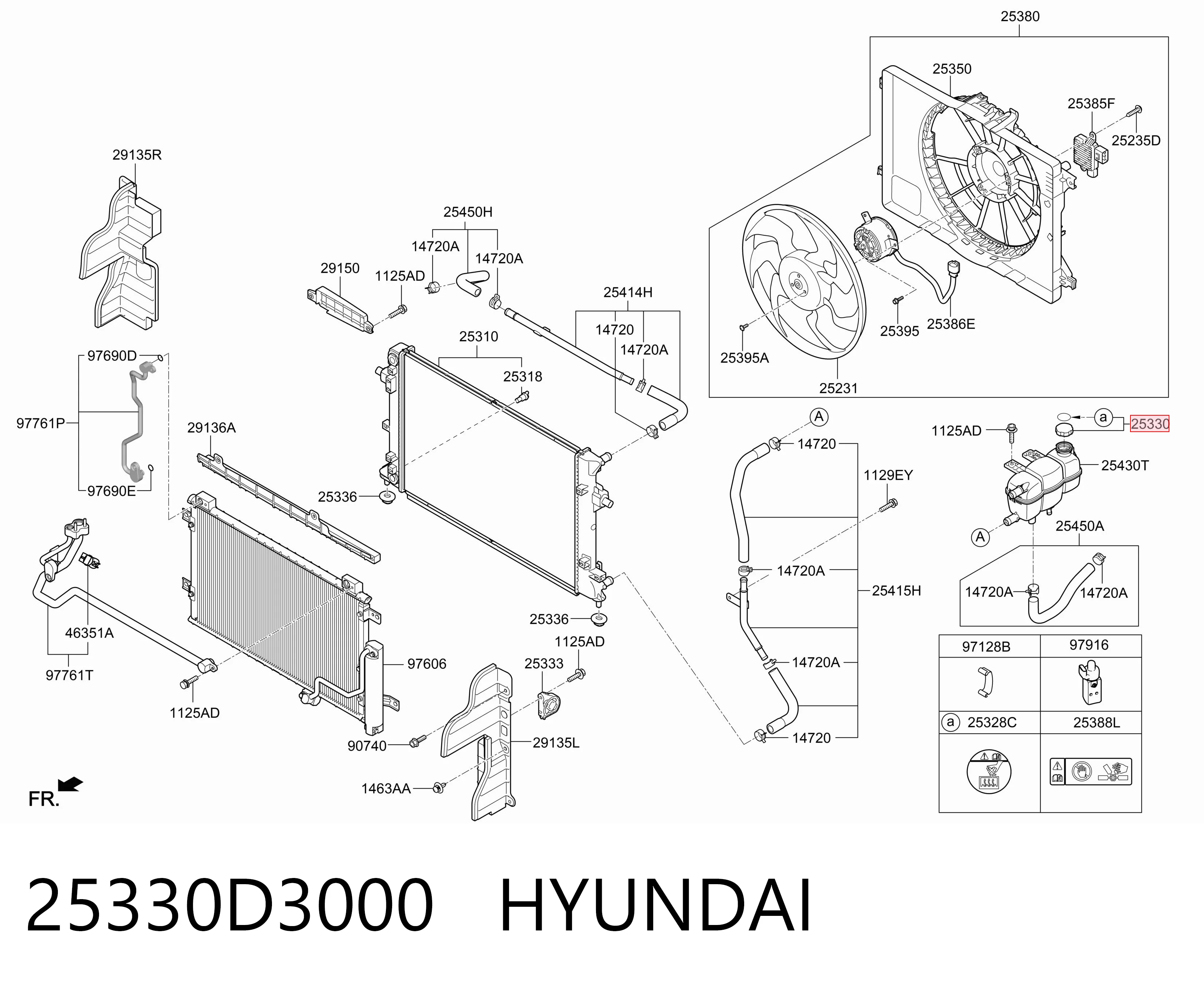 25330D3000 Hyundai/Kia Пробка розширювального бачка