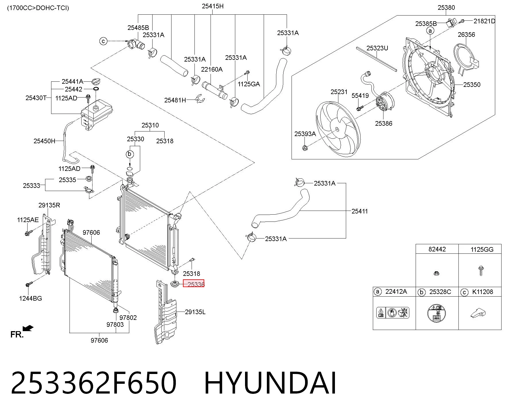 253362F650 Hyundai/Kia Подушка радіатору нижня