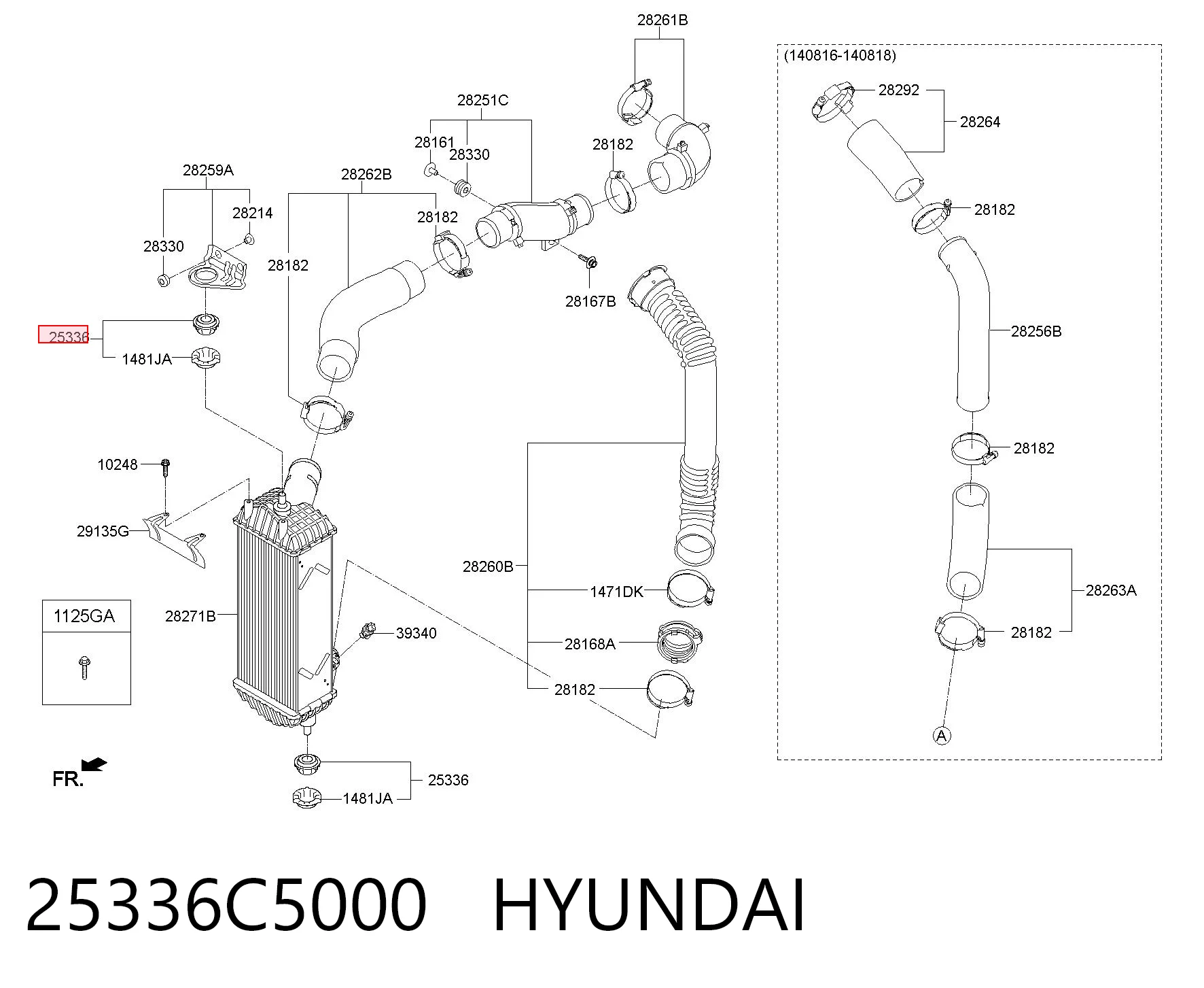 25336C5000 Hyundai/Kia Кронштейн/подушка кріплення радіатора, нижній