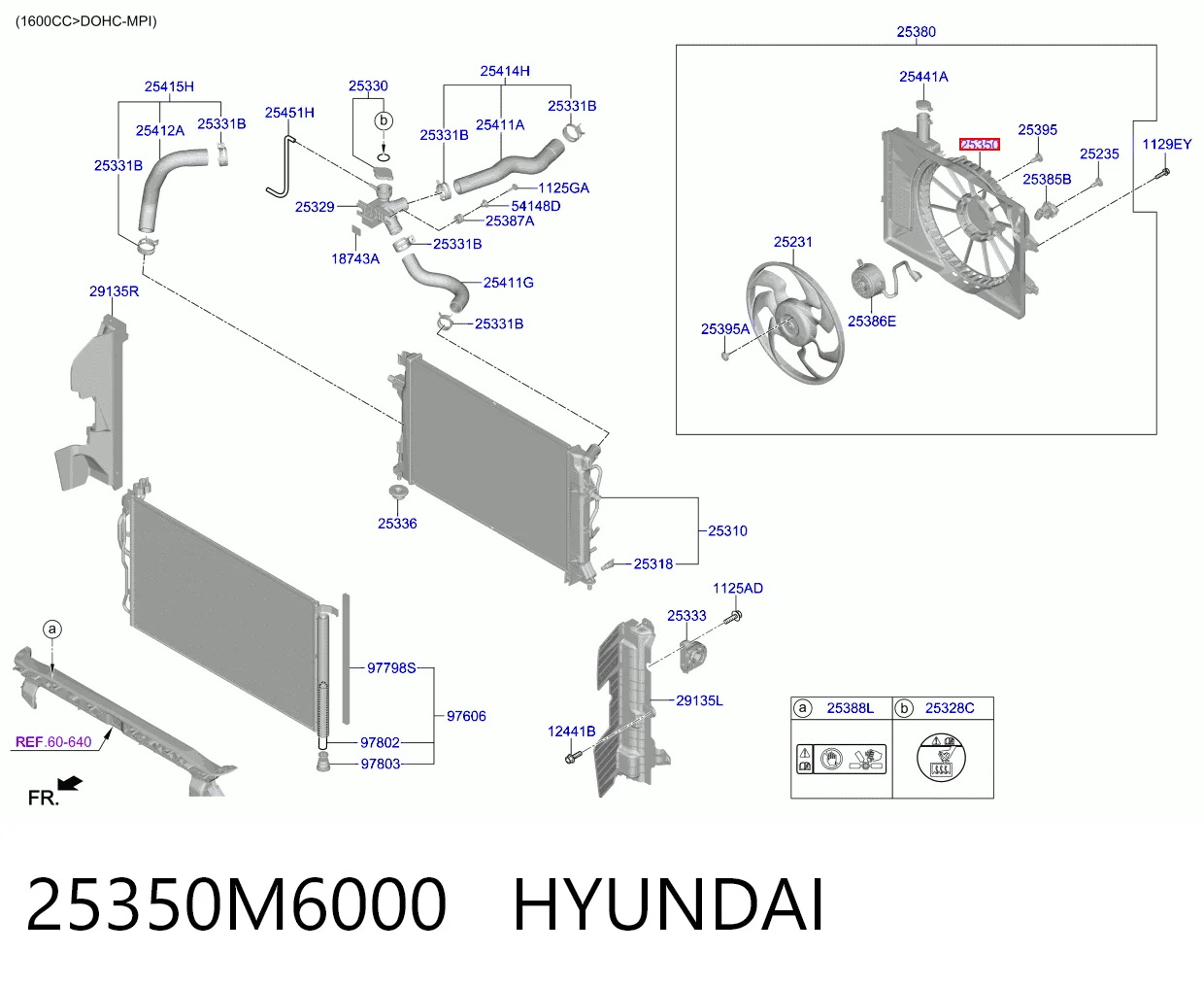 Дифузор (кожух) радіатора охолодження Hyundai Elantra VI седан (AD) (2015 - 2022) ціна, від 41.00 USD