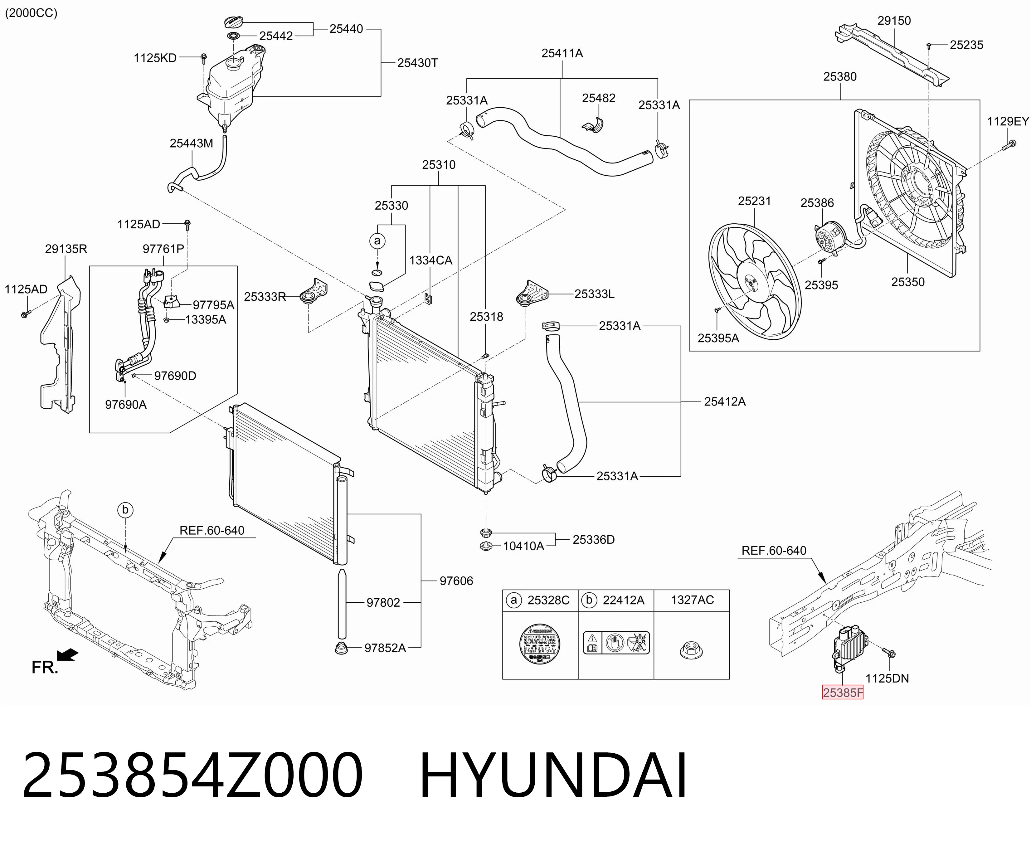 253854Z000 Hyundai/Kia Регулятор оборотів вентилятора охолодження, блок управління