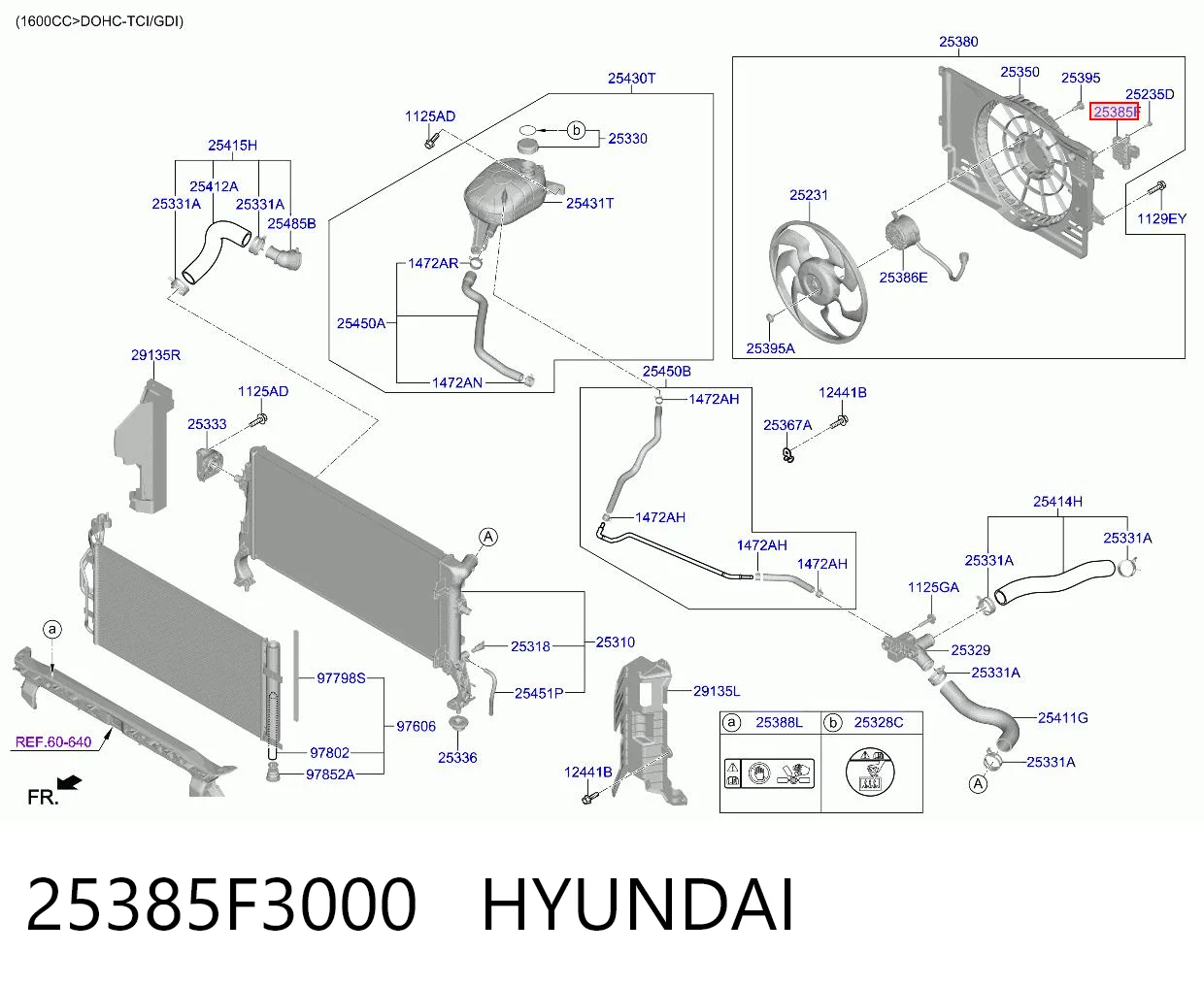 25385F3000 Hyundai/Kia Регулятор оборотів вентилятора охолодження, блок управління