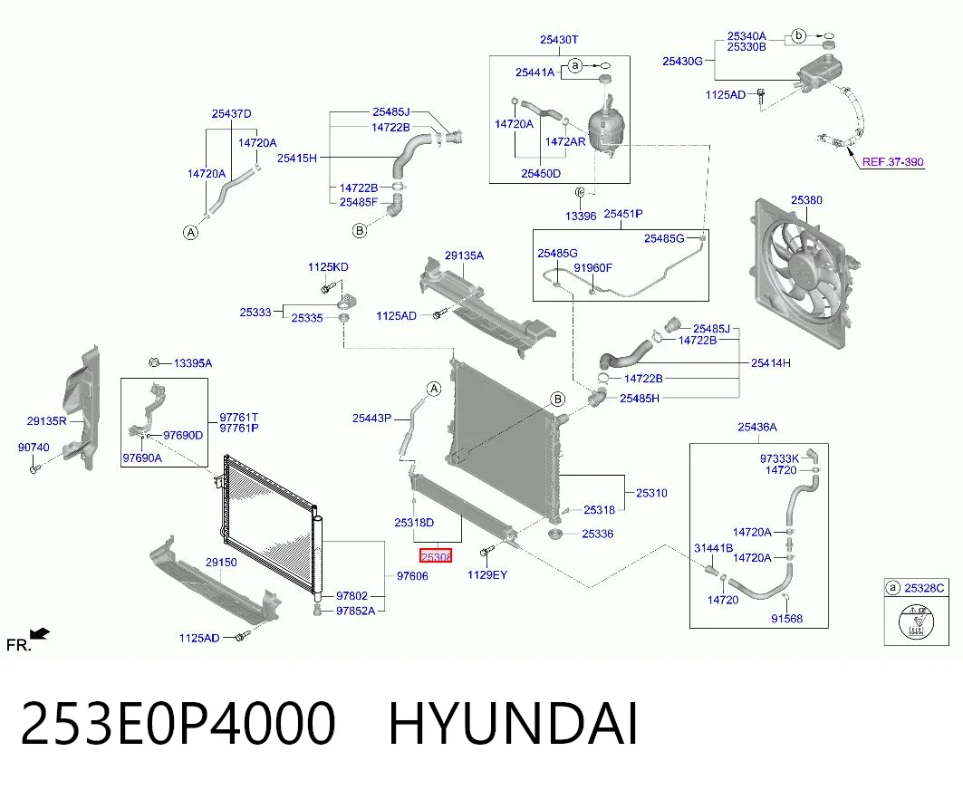 253E0P4000 Hyundai/Kia Радіатор інвертора