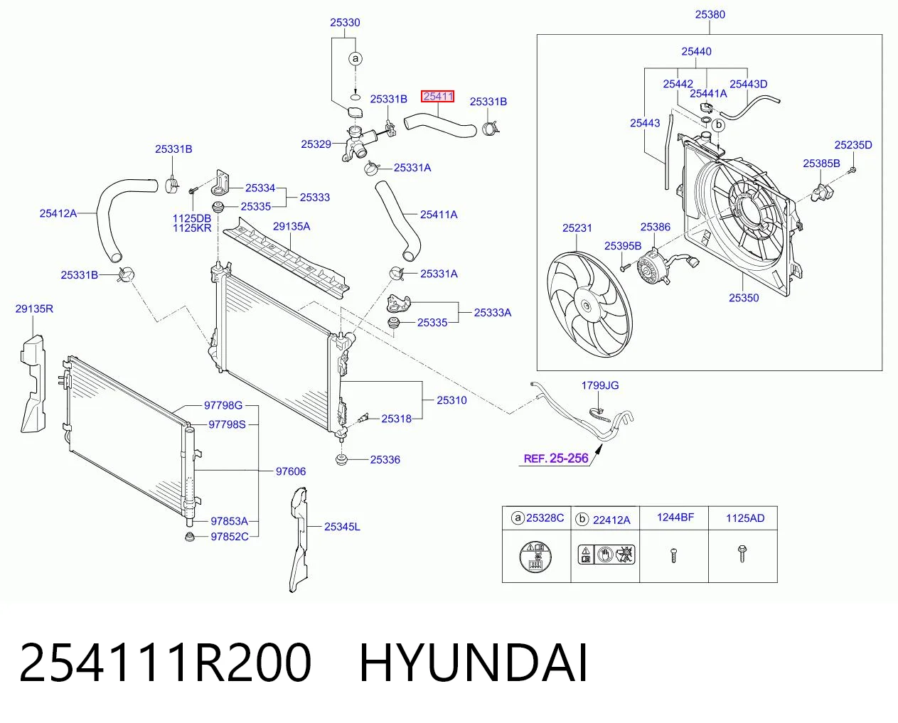 254111R200 Hyundai/Kia Патрубок системи охолодження