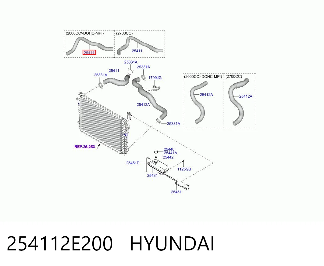 254112E200 Hyundai/Kia Патрубок системи охолодження