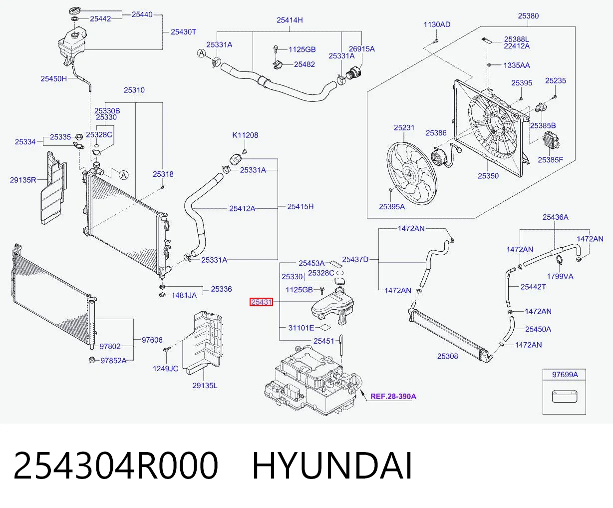 254304R000 Hyundai/Kia Розширювальний бачок охолодження