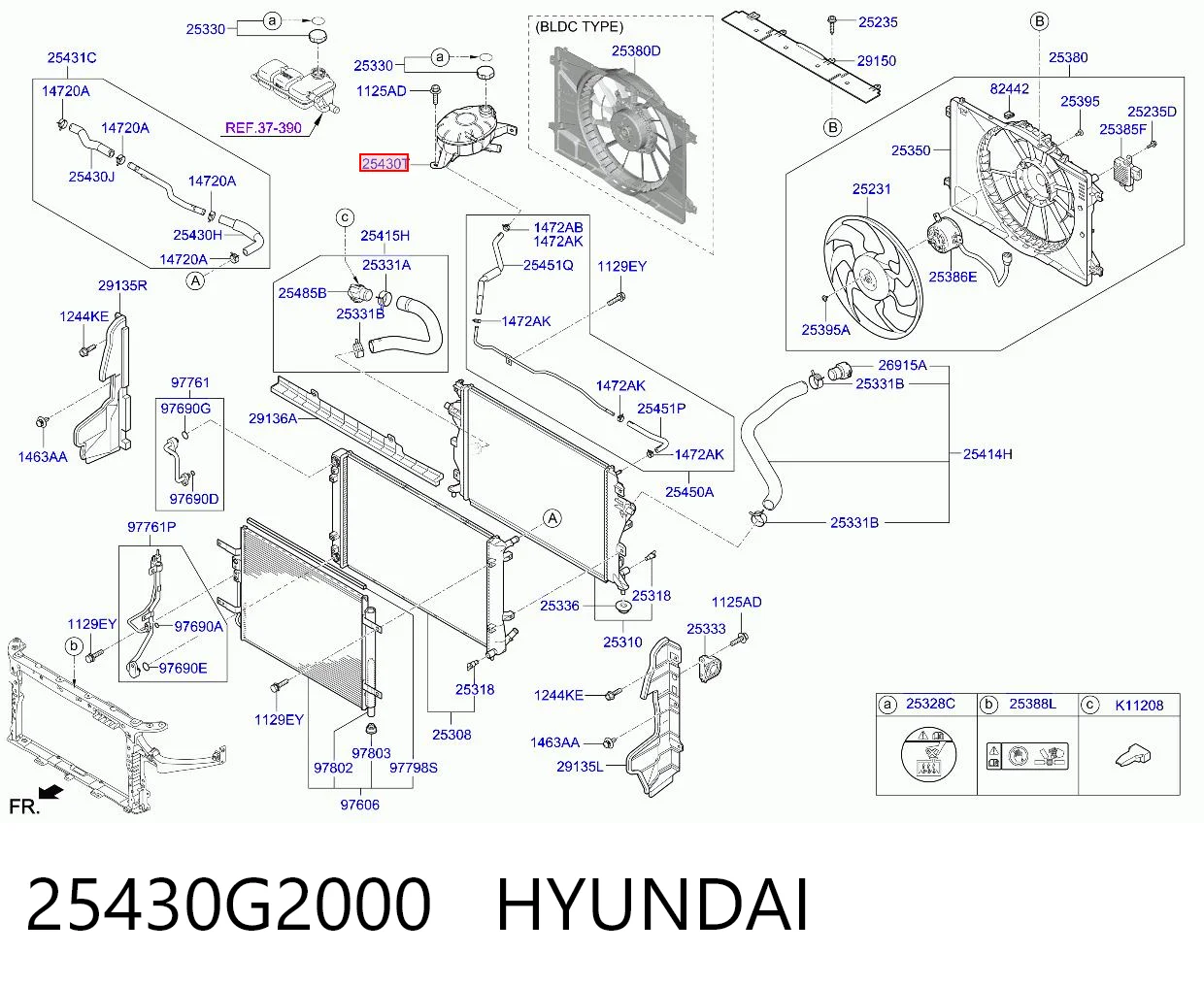 25430G2000 Hyundai/Kia Розширювальний бачок охолодження