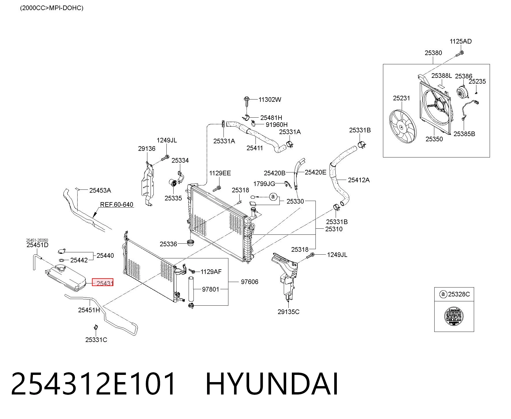 254312E101 Hyundai/Kia Розширювальний бачок охолодження