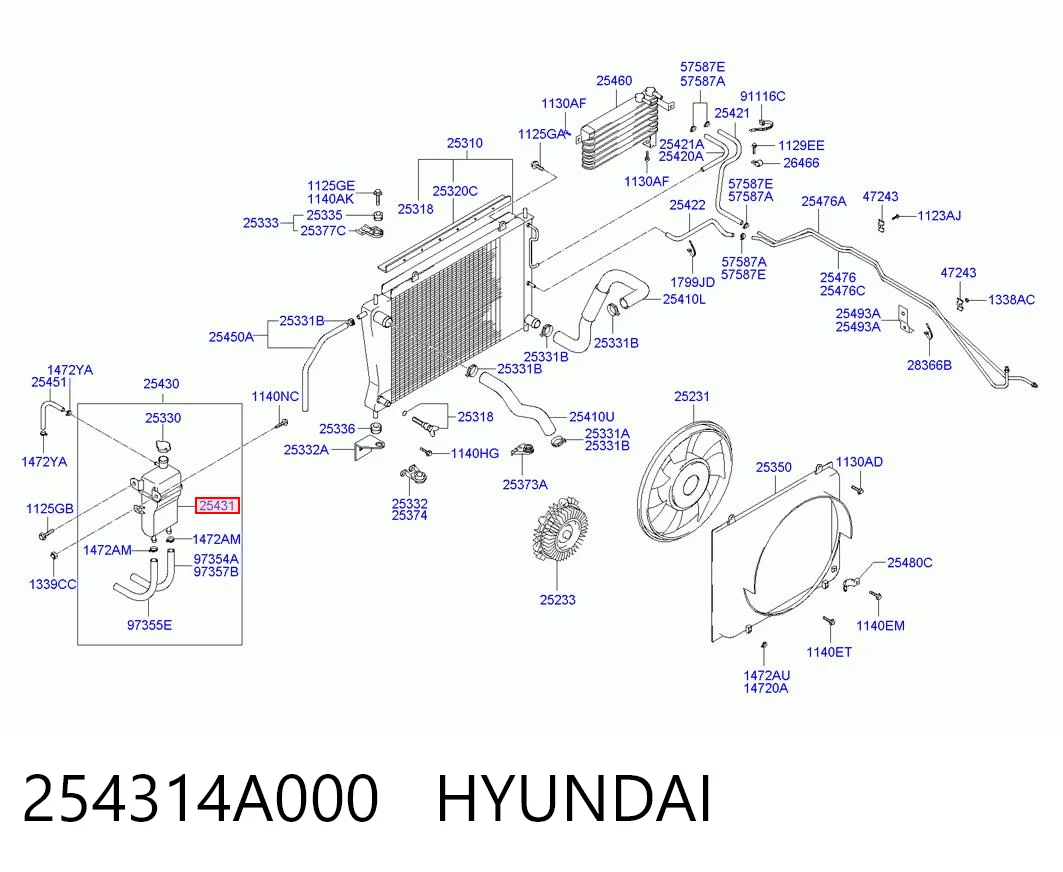 Розширювальний бачок охолодження на Hyundai H-1 STAREX Starex TQ