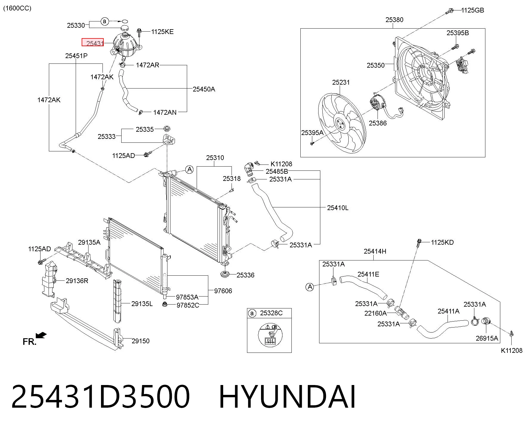 Розширювальний бачок охолодження на Hyundai Tucson III TL