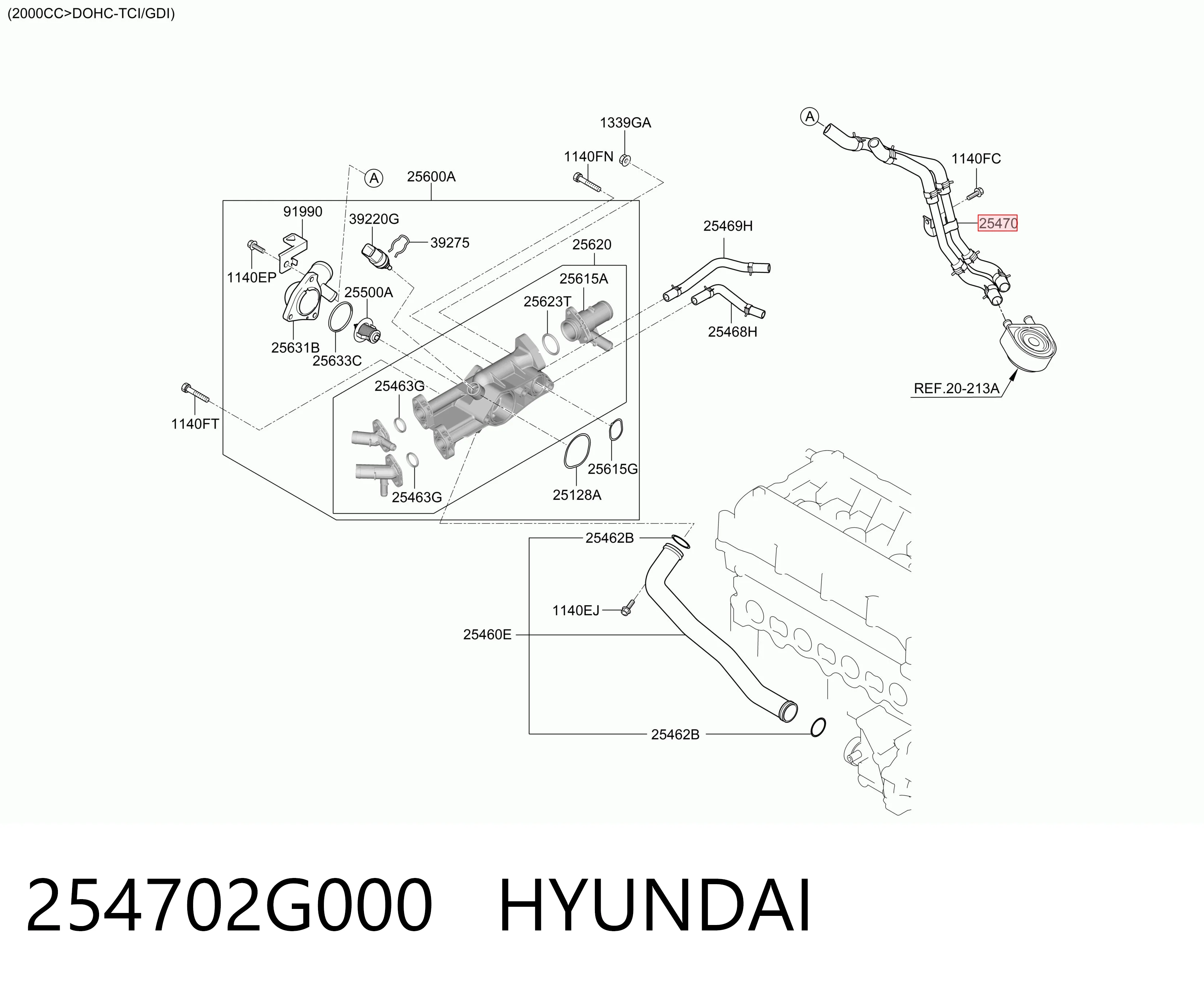 Шланг термостата на Hyundai Tucson II TM