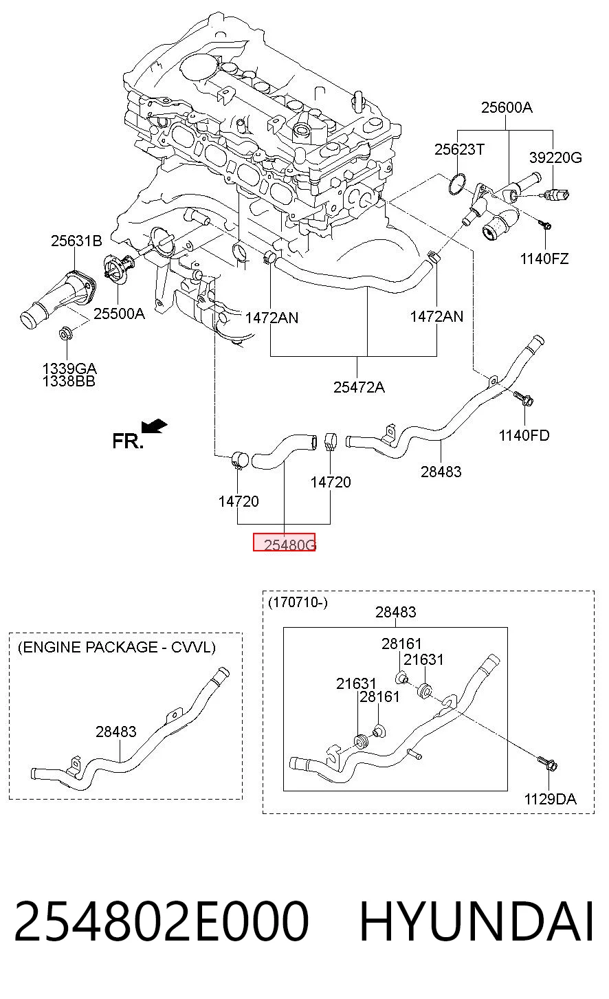 254802E000 Hyundai/Kia Шланги системи охолодження