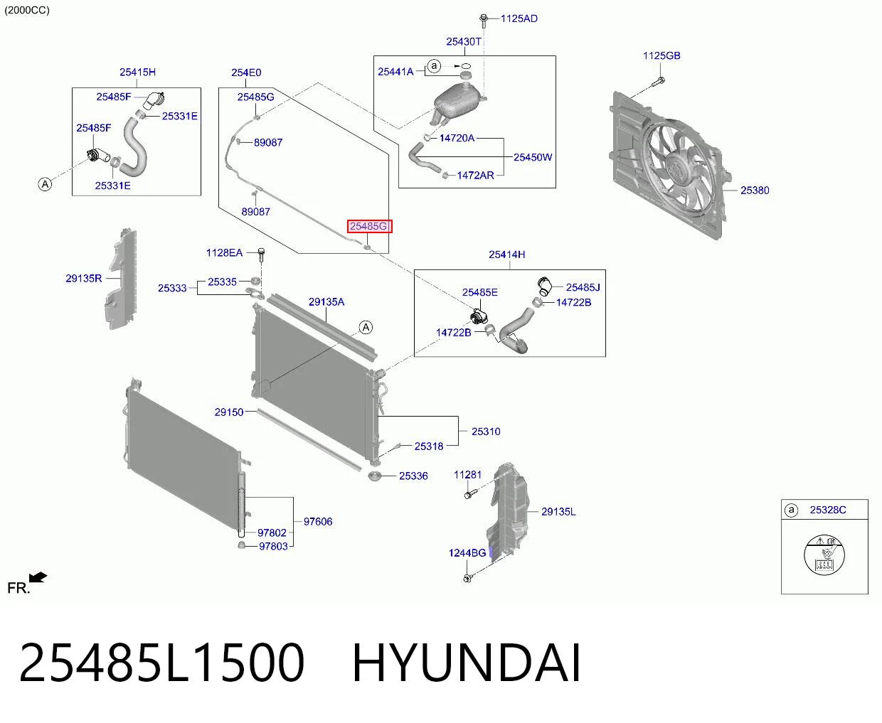 25485L1500 Hyundai/Kia Водопровідна труба