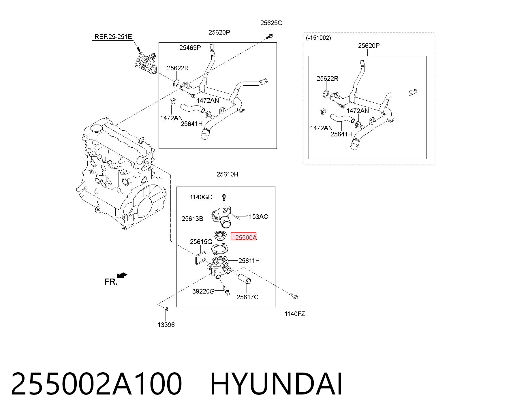 255002A100 Hyundai/Kia Авто термостат