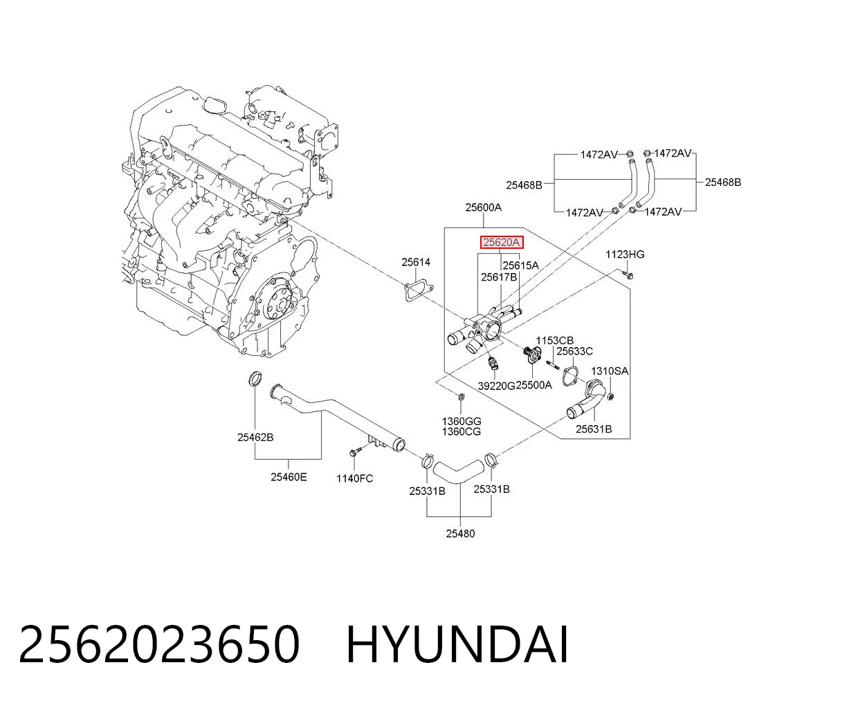 Купити Корпус термостата Hyundai Tucson I JM