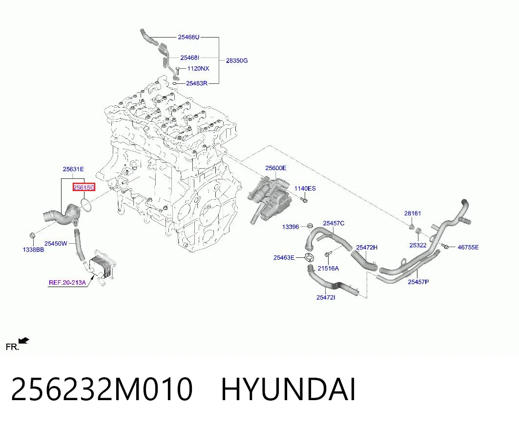 256232M010 Hyundai/Kia Прокладка термостата