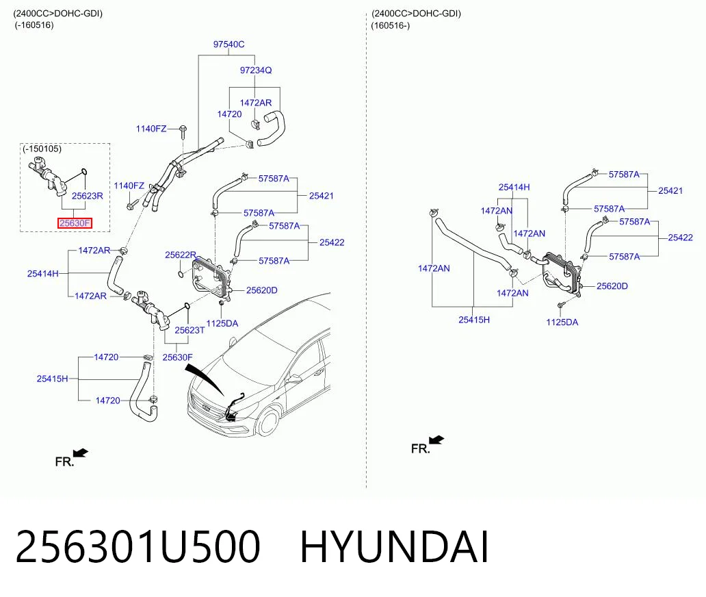 256301U500 Hyundai/Kia Електропідігрівач охолоджуючої рідини