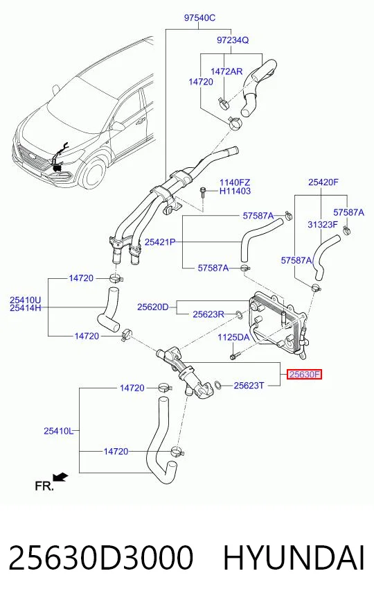 25630D3000 Hyundai/Kia Регулюючий клапан охолоджувальної рідини